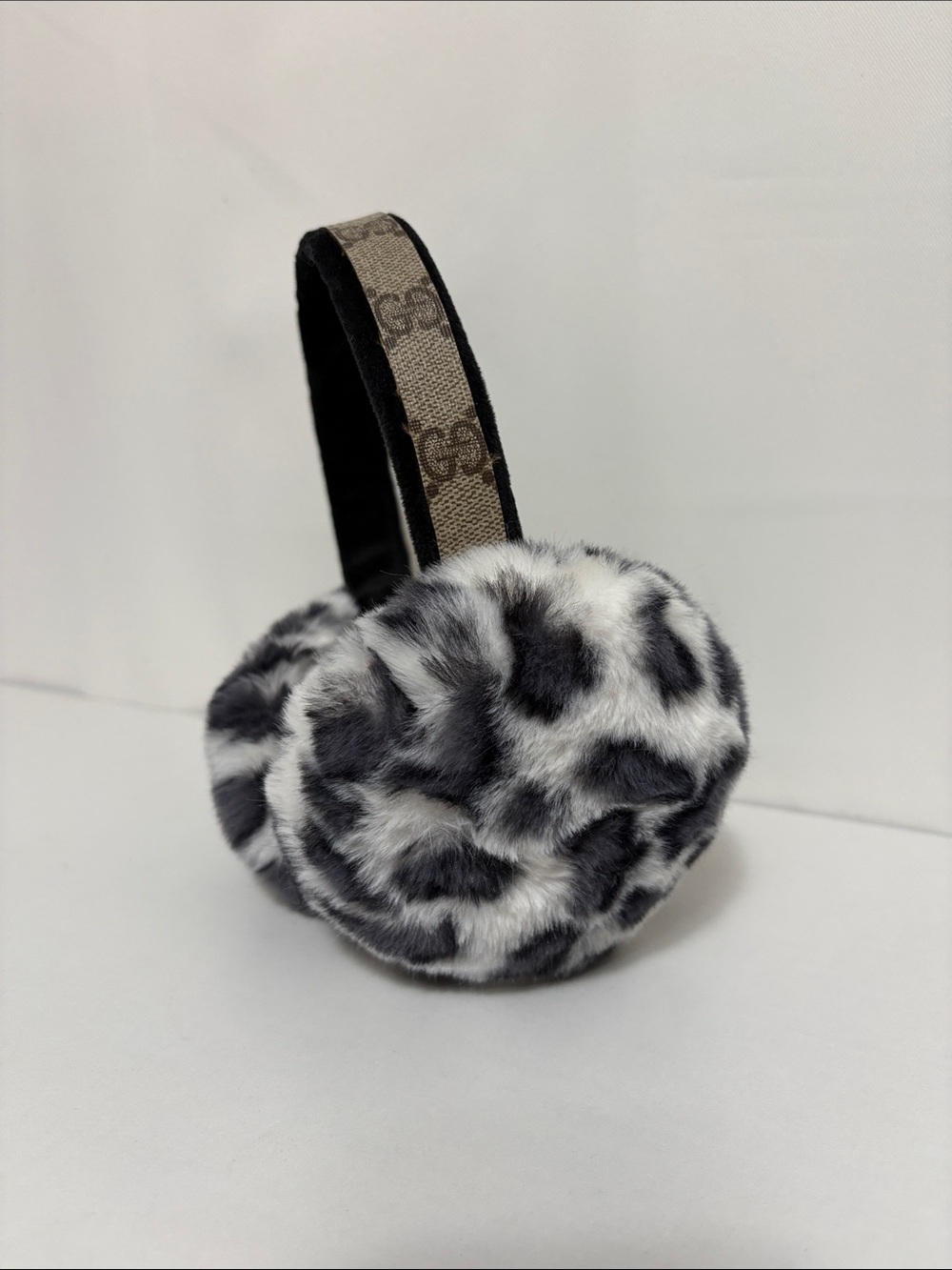 Upcycled Gucci Black N White Fur Earmuffs